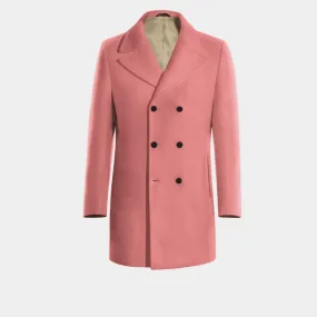 Manteau croisé rose