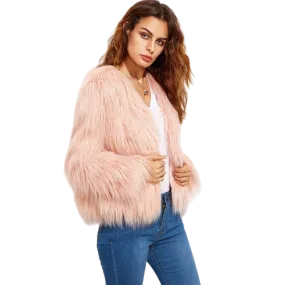 Manteau en fausse fourrure femme