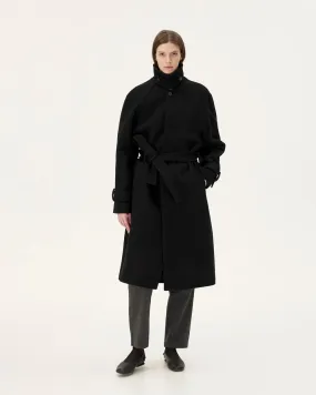 Manteau en laine | noir "verlaine" Black femme - Noyoco