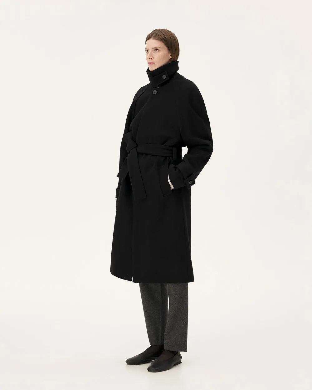 Manteau en laine | noir "verlaine" Black femme - Noyoco