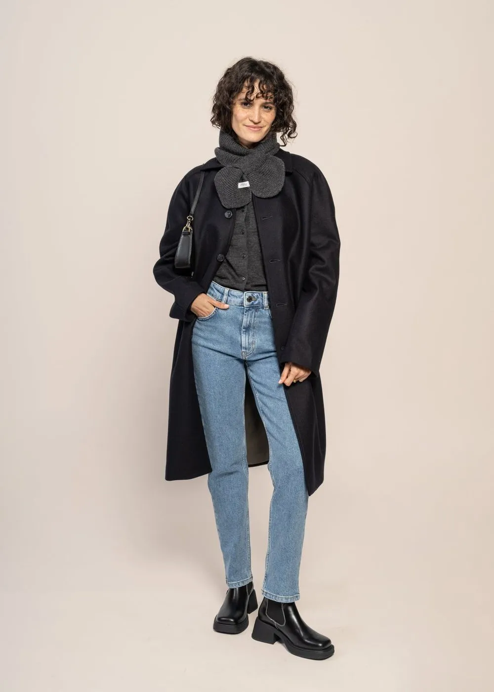 Manteau en laine et cachemire recyclés | bleu "mac mayfair - midnight blue" femme