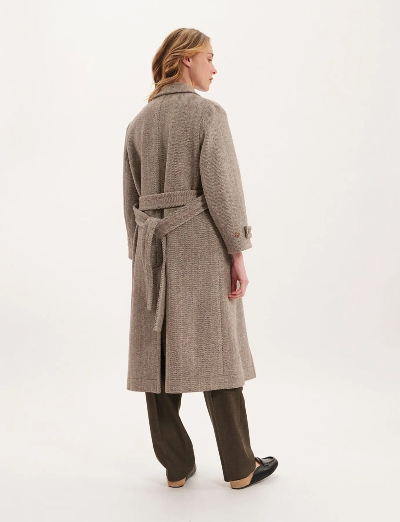 Manteau Esmé marron et écru