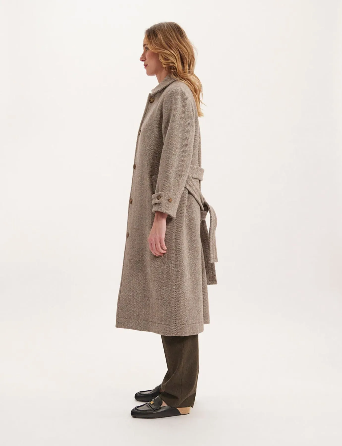 Manteau Esmé marron et écru