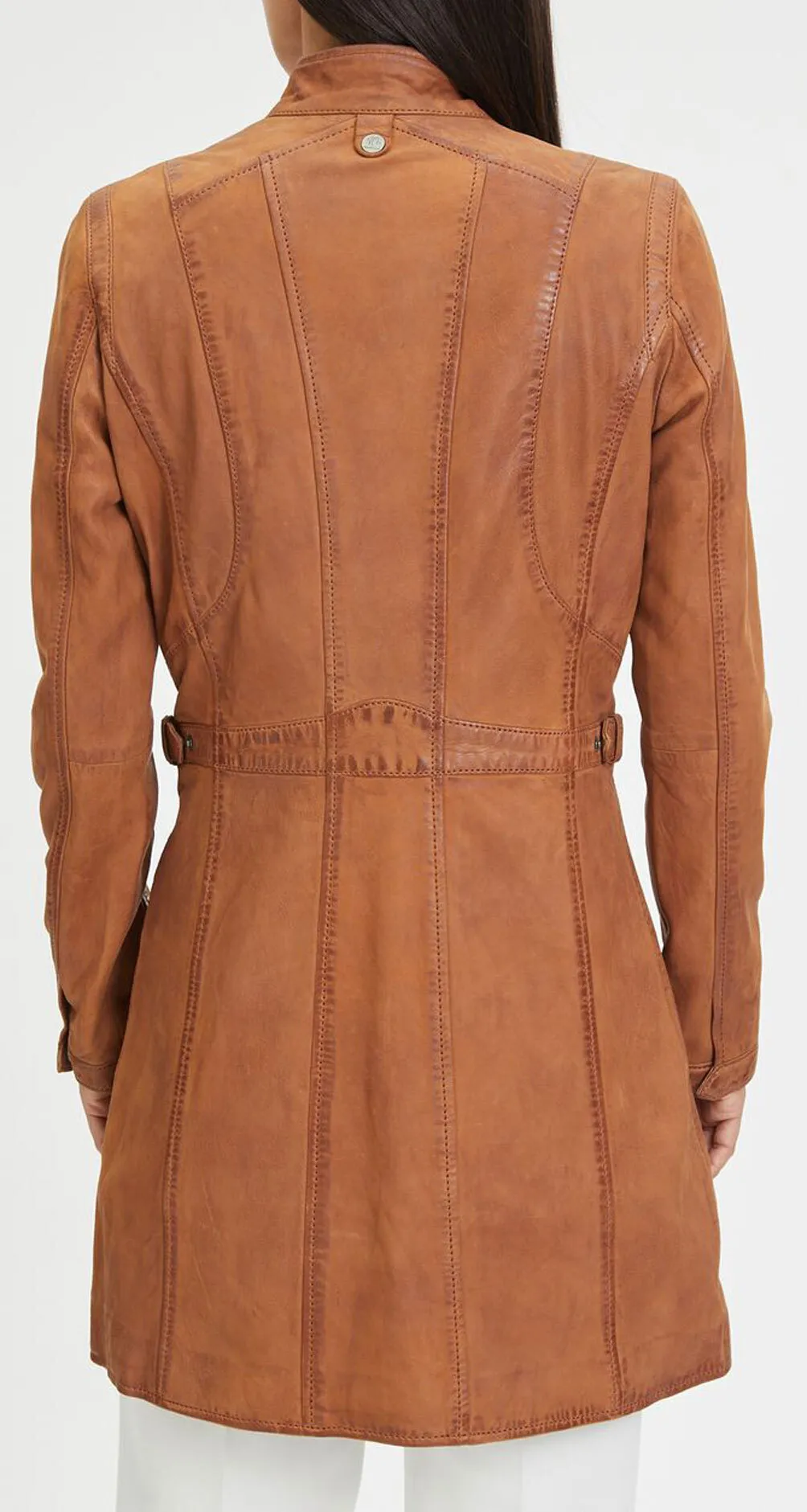 Manteau femme agneau cognac