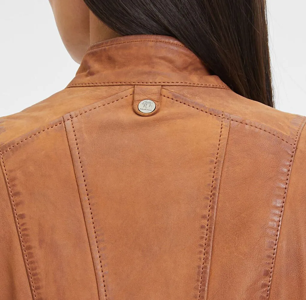 Manteau femme agneau cognac