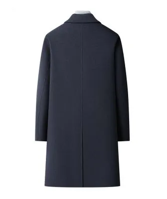 Manteau long en laine épais à double boutonnage pour homme