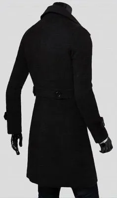 Manteau long pour homme avec fermeture à bouton et col large