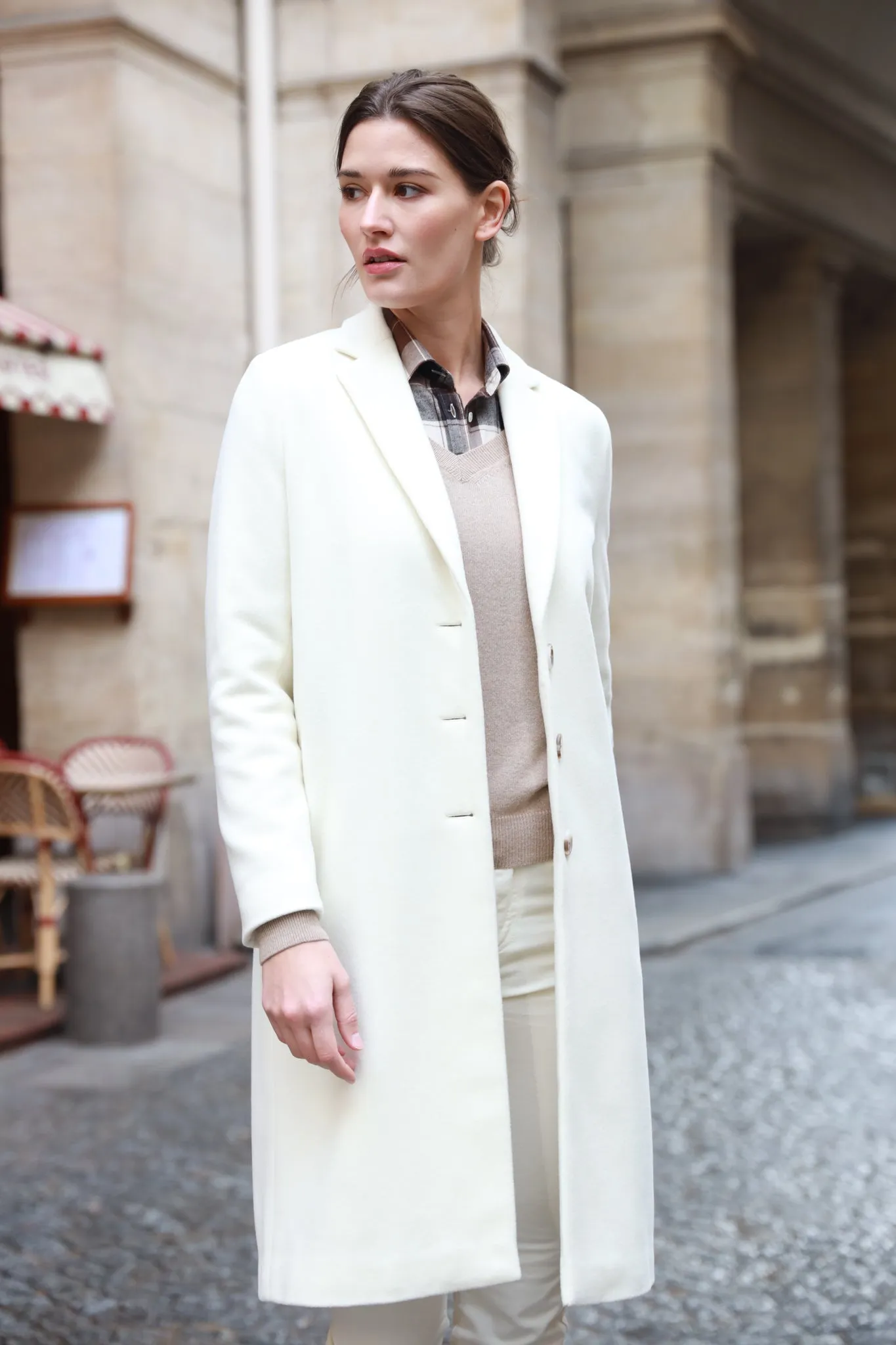 Manteau Léontine en Laine - Ecru