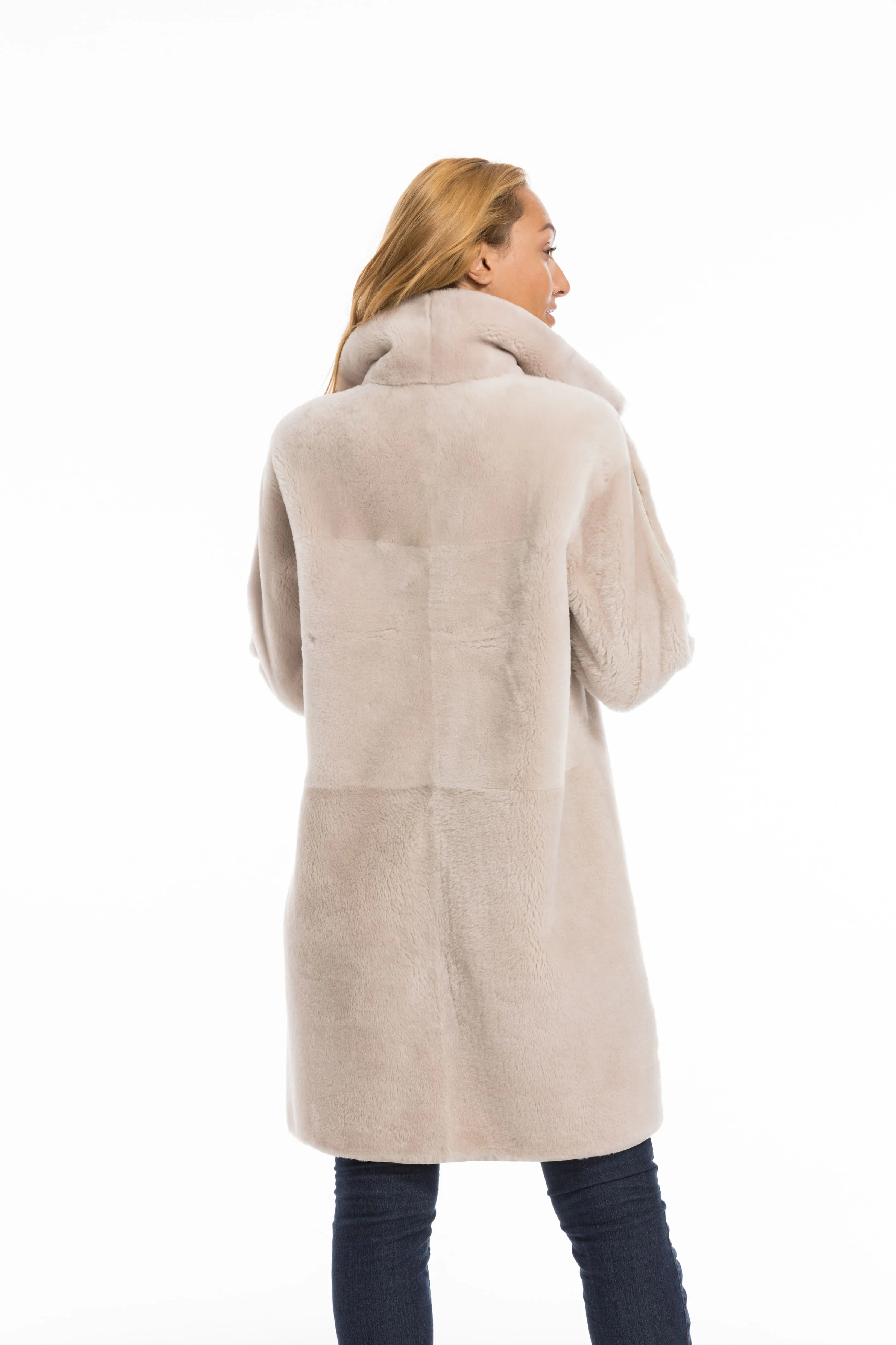 Manteau mouton femme beige