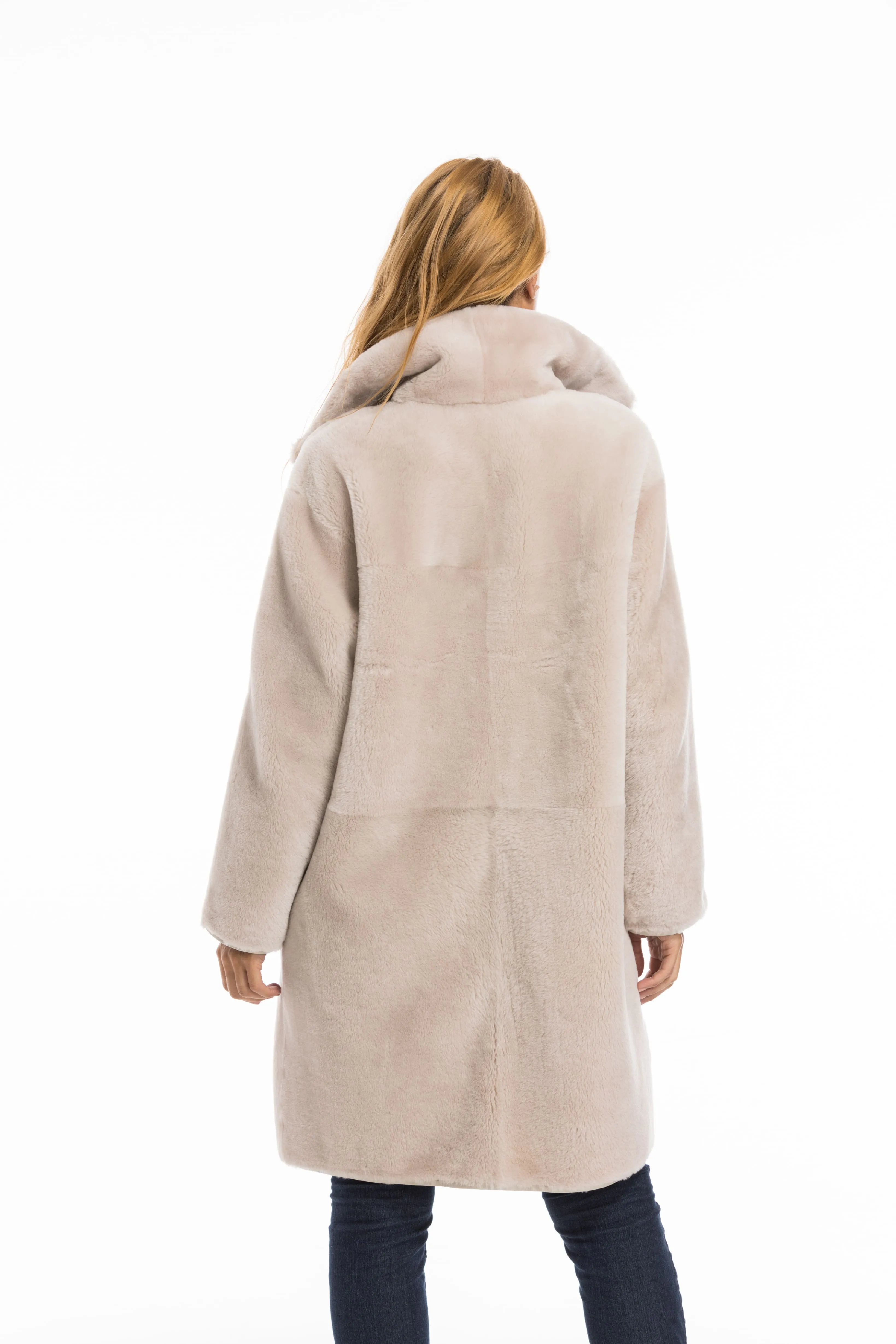 Manteau mouton femme beige