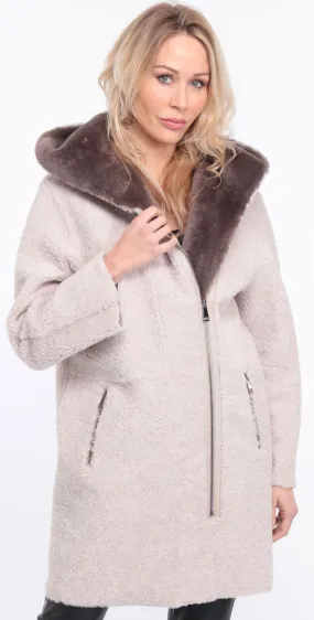 Manteau mouton femme écru