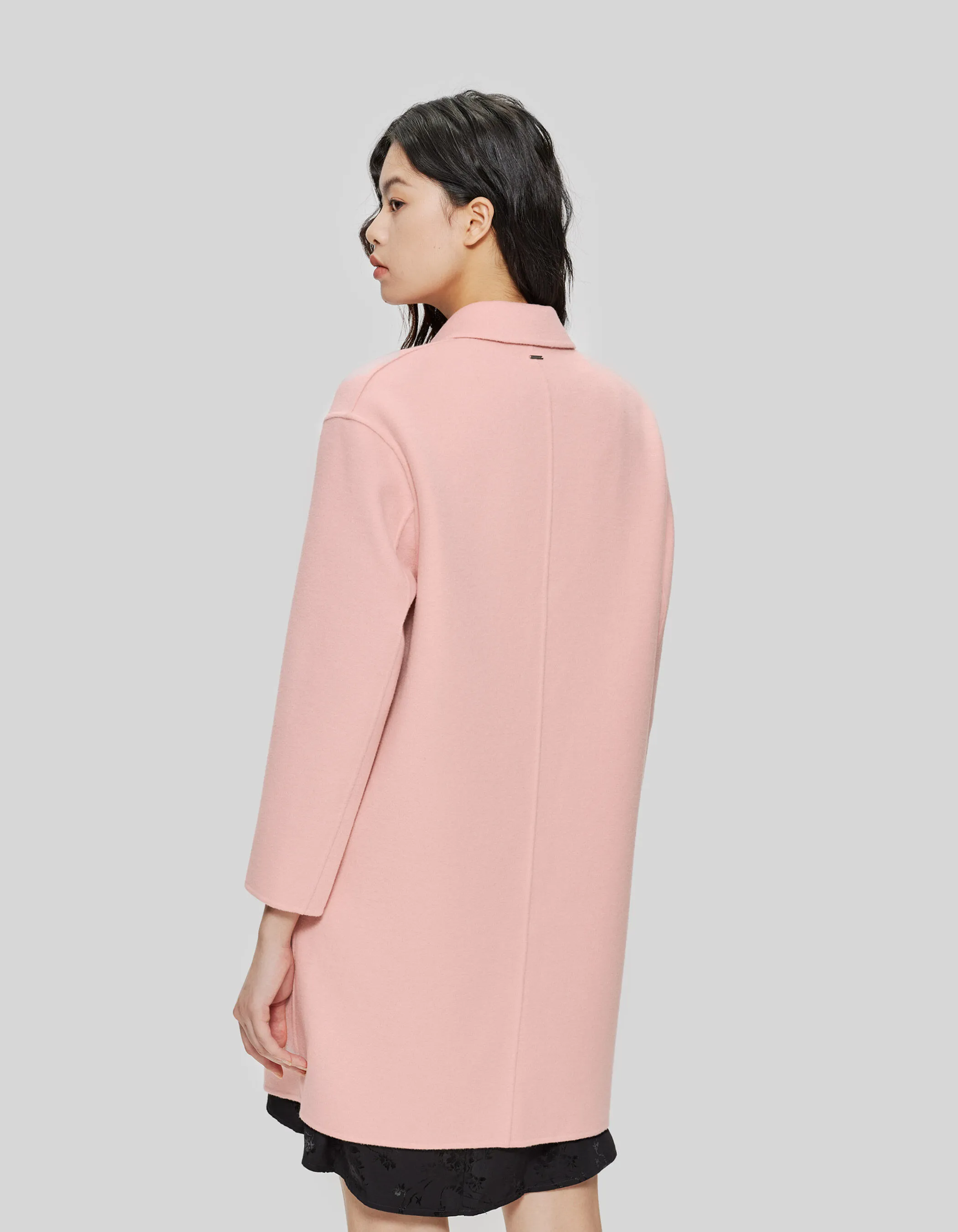 Manteau rose mi-long Femme