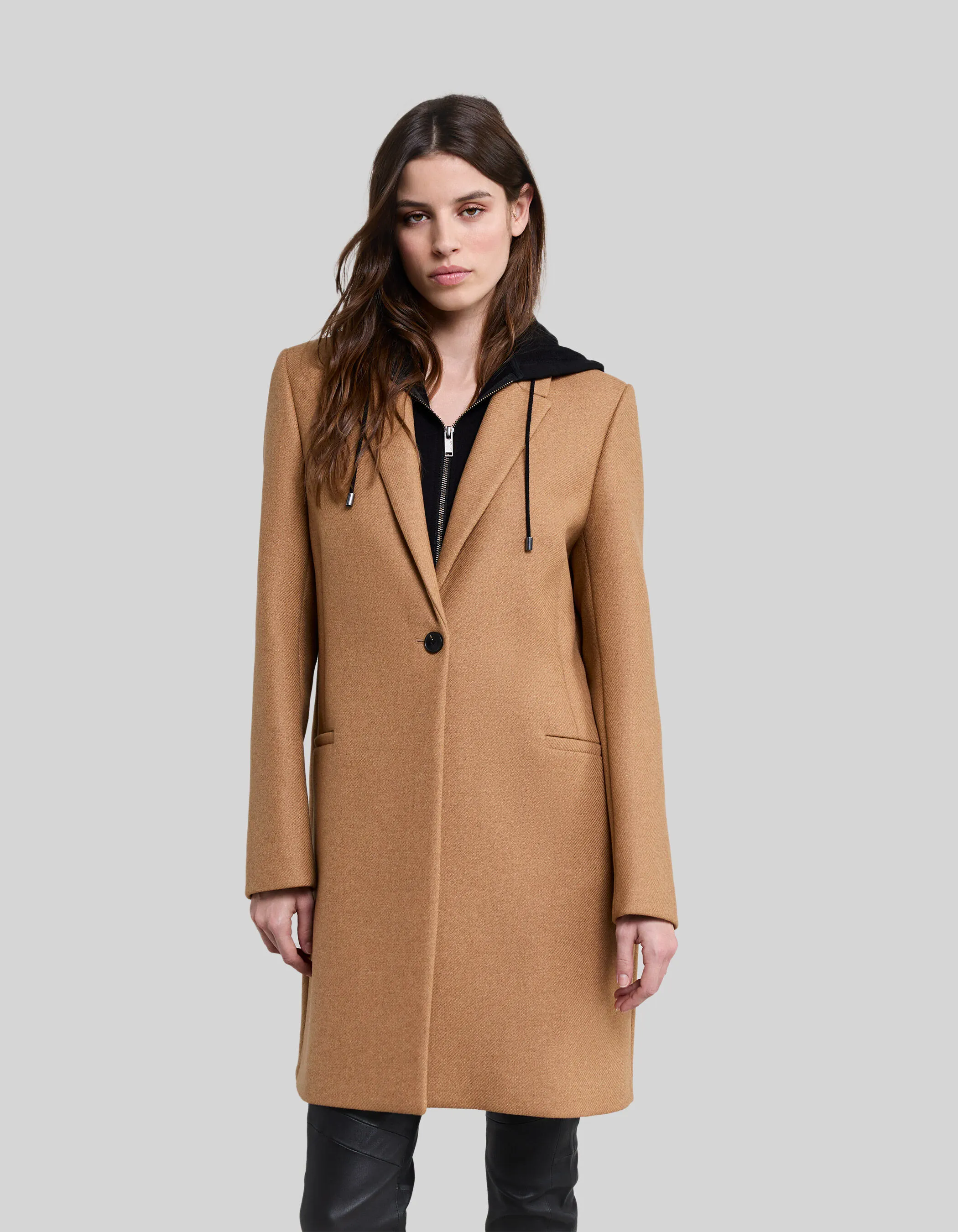 Manteau sienne parementure amovible Femme