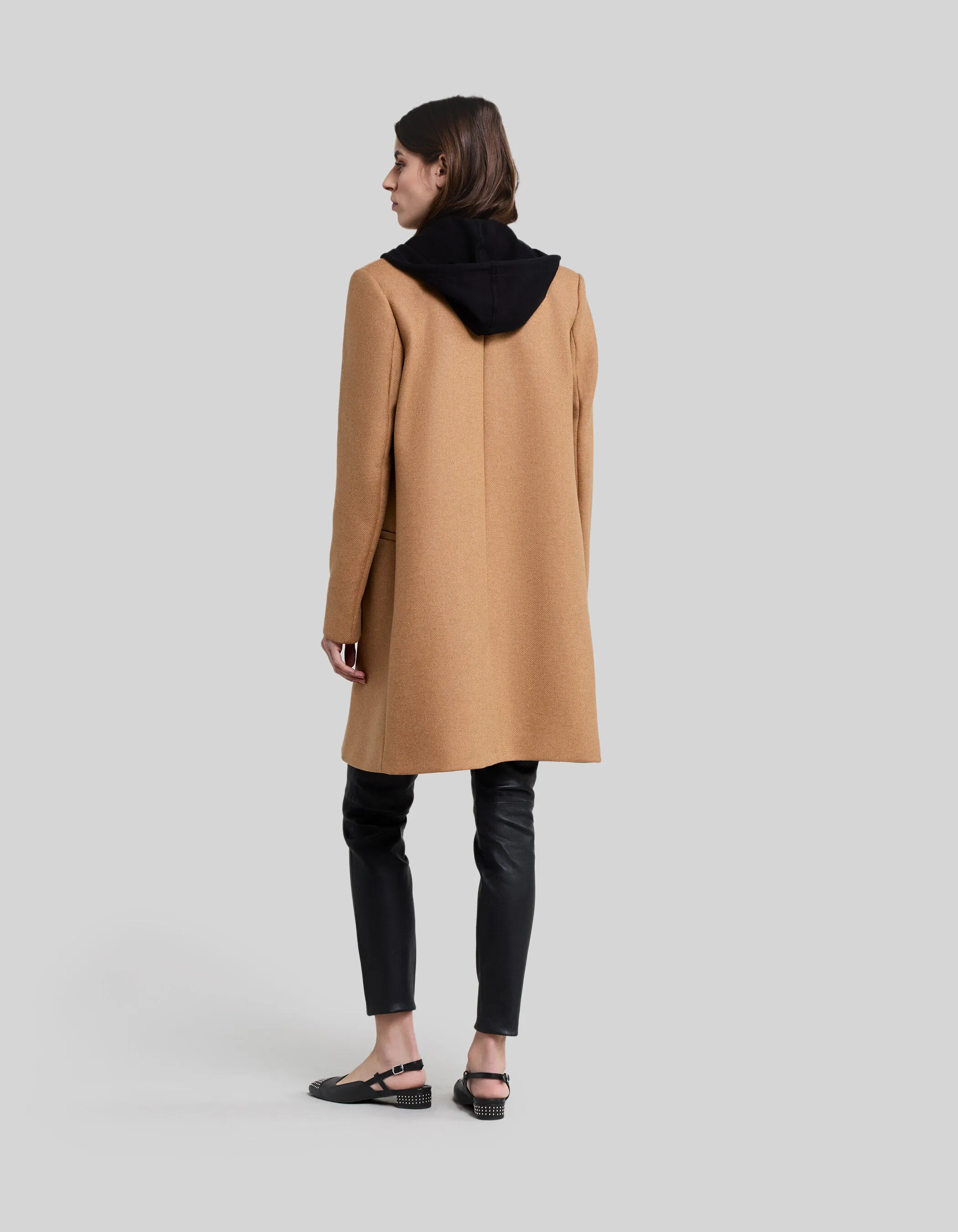 Manteau sienne parementure amovible Femme