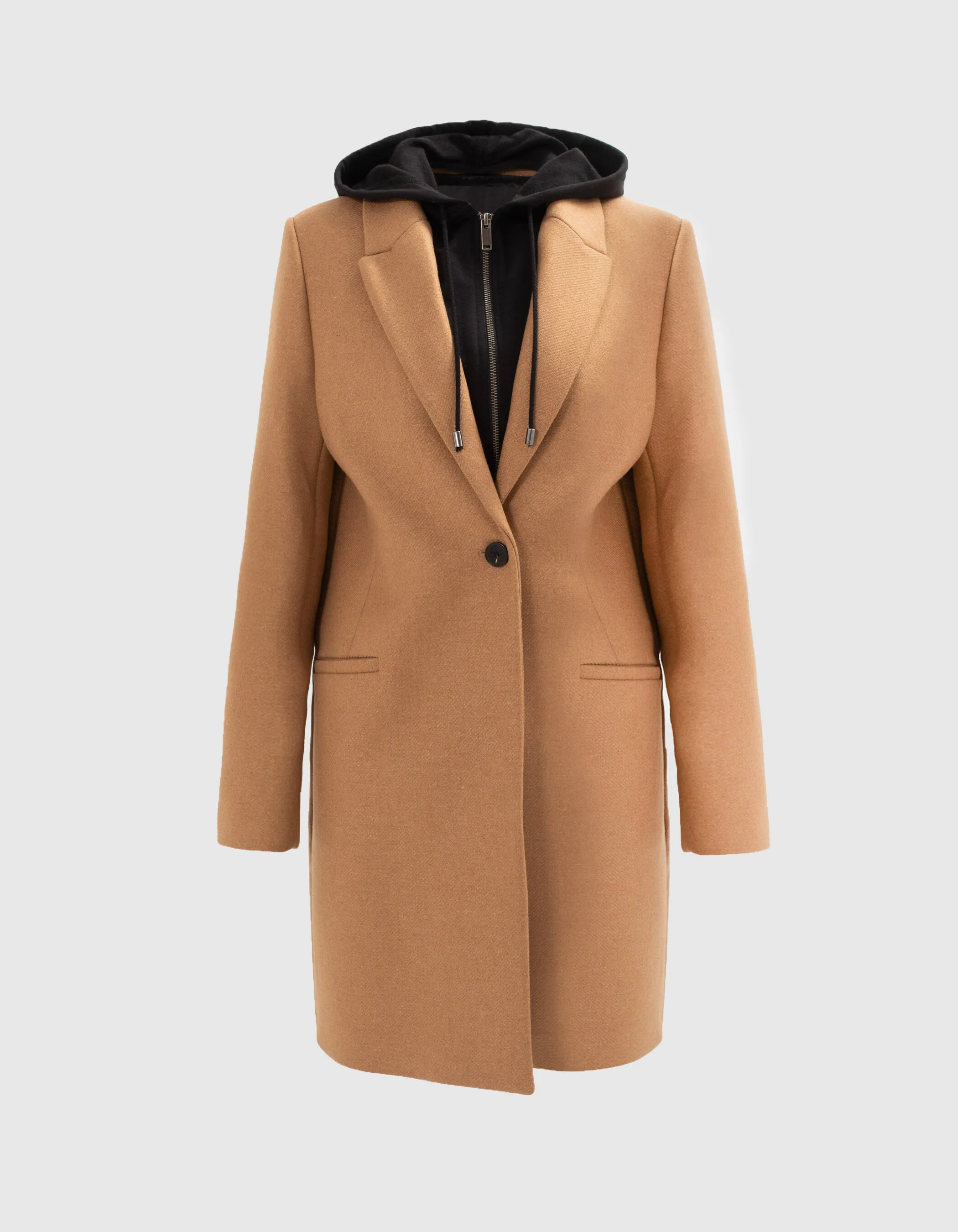 Manteau sienne parementure amovible Femme