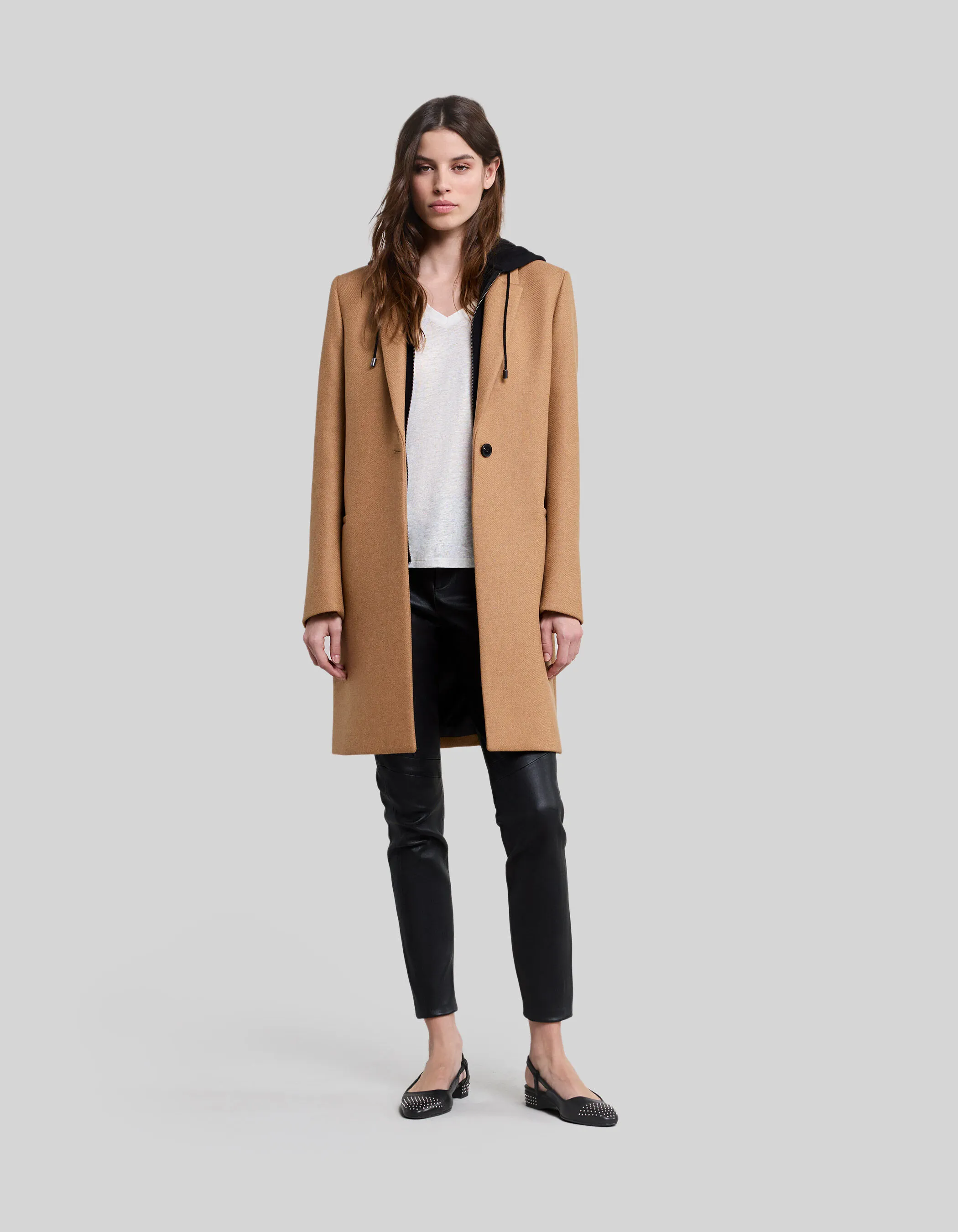 Manteau sienne parementure amovible Femme