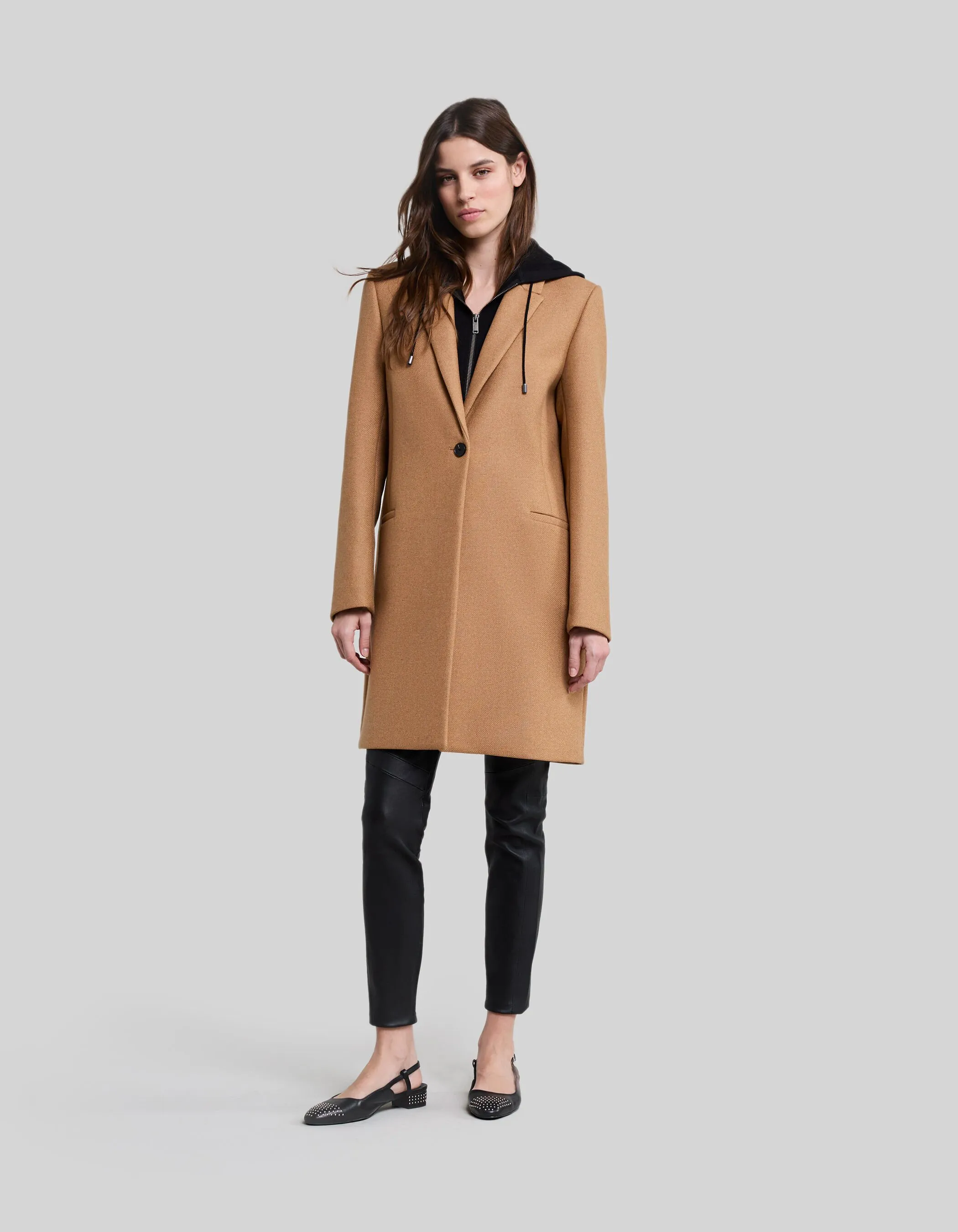 Manteau sienne parementure amovible Femme