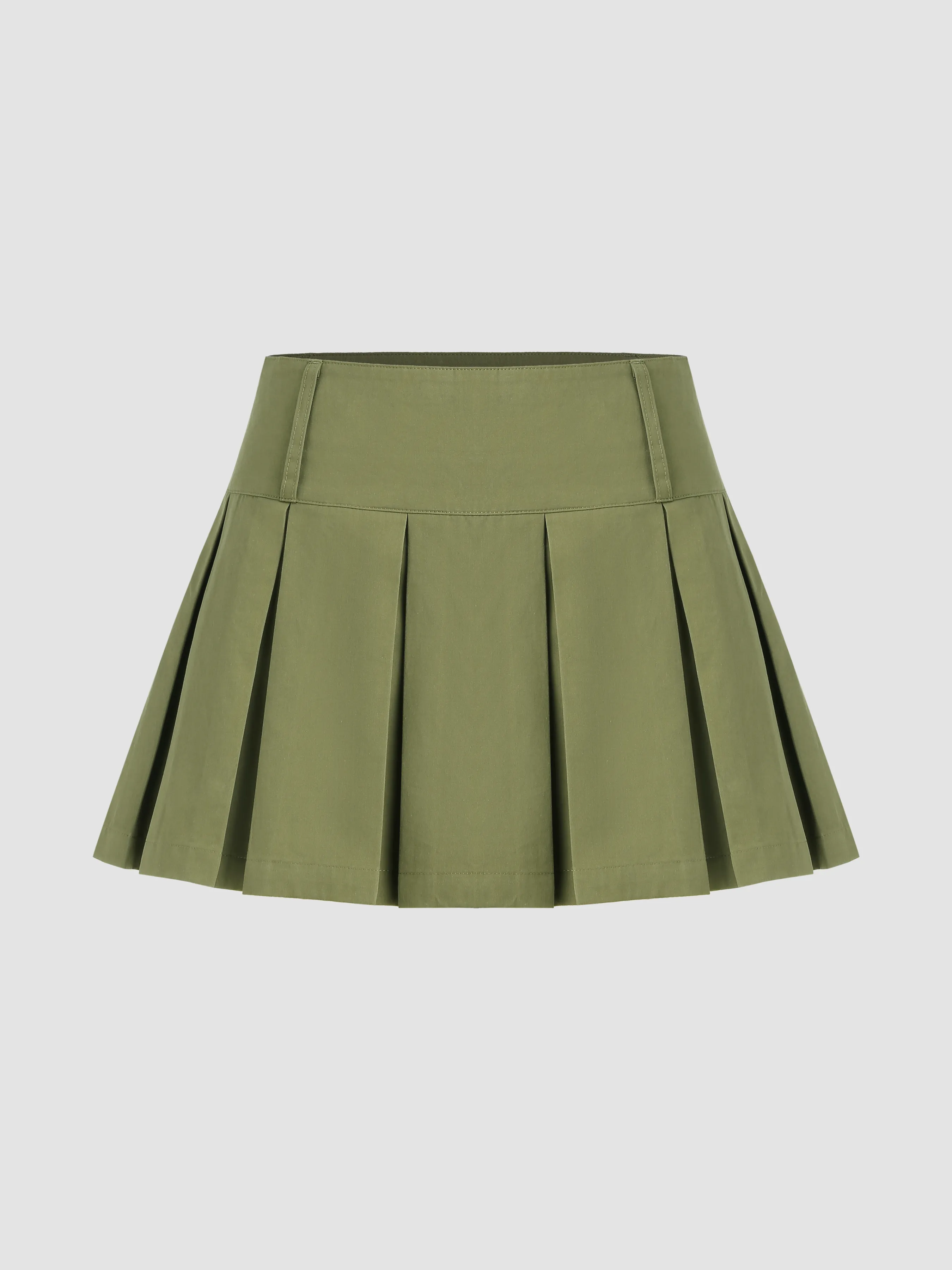  Mini Jupe-culotte Plissée Taille Basse Unie