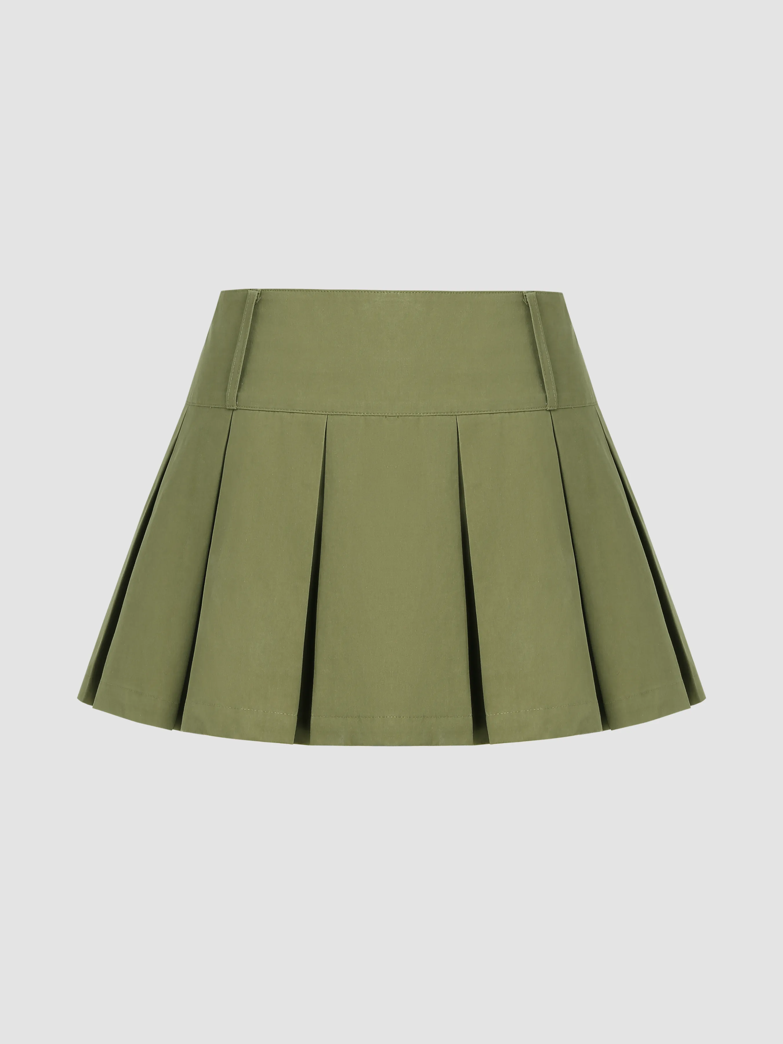  Mini Jupe-culotte Plissée Taille Basse Unie