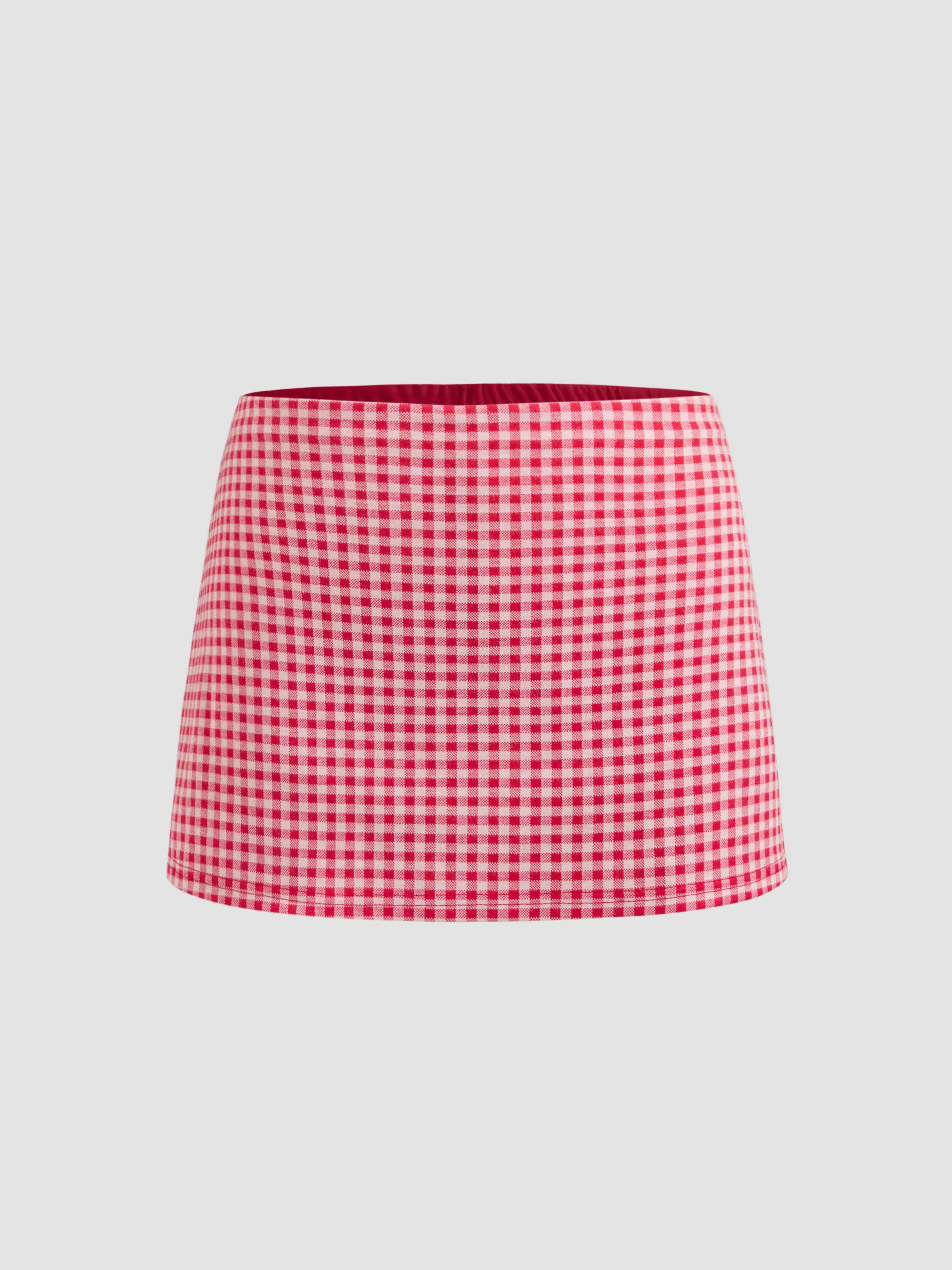 Mini jupe-culotte à carreaux taille moyenne