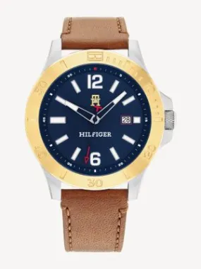 Montre bracelet en cuir marron et cadran bleu | Plusieurs Couleurs | Tommy Hilfiger