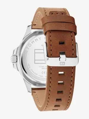 Montre bracelet en cuir marron et cadran bleu | Plusieurs Couleurs | Tommy Hilfiger