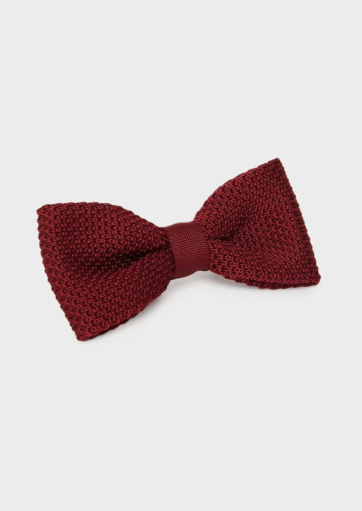 Noeud-papillon tricot uni bordeaux