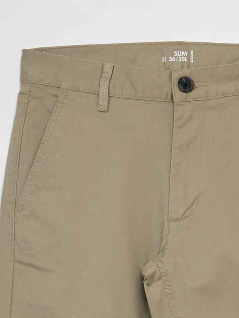 Pantalon chino slim L30 - Beige