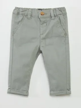 Pantalon chino uni - Vert olive