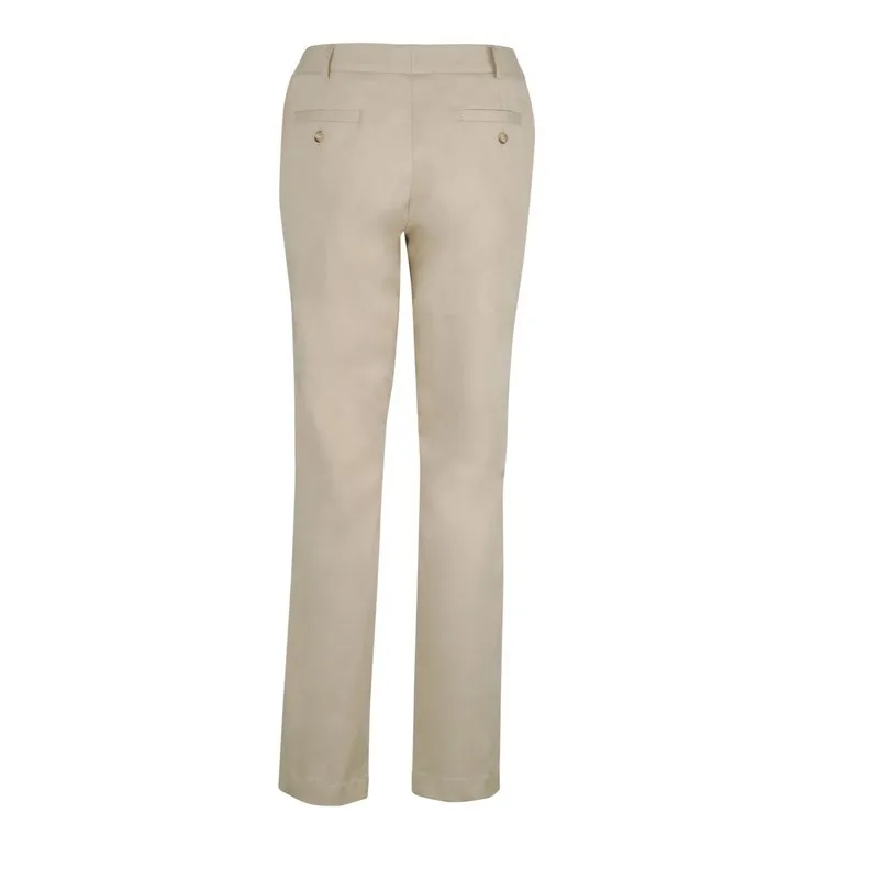 Pantalon droit stretch braguette zippée 56-42 coton-polyester 2% spandex 230 grs-m2 Chino femme Alexandra