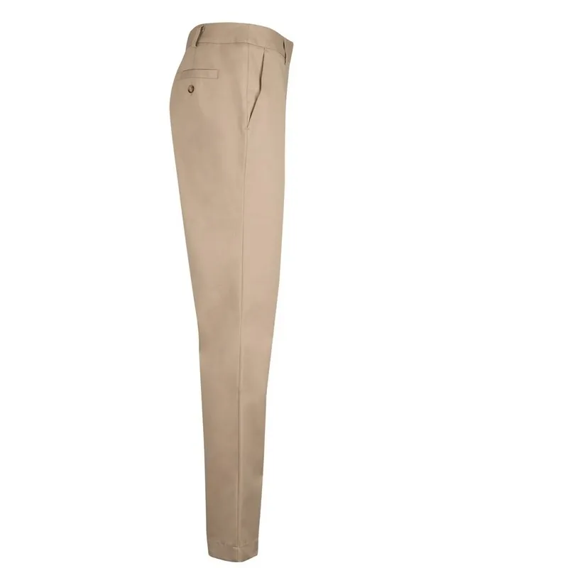 Pantalon droit stretch braguette zippée 56-42 coton-polyester 2% spandex 230 grs-m2 Chino femme Alexandra