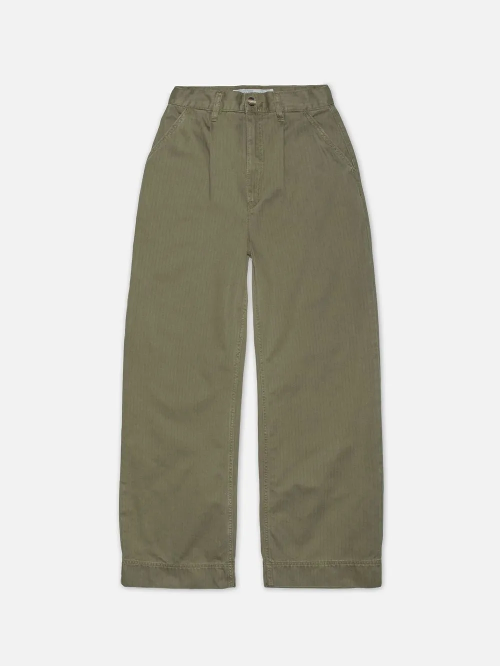 Pantalon en coton bio | kaki "suki workwear pants - olive" femme