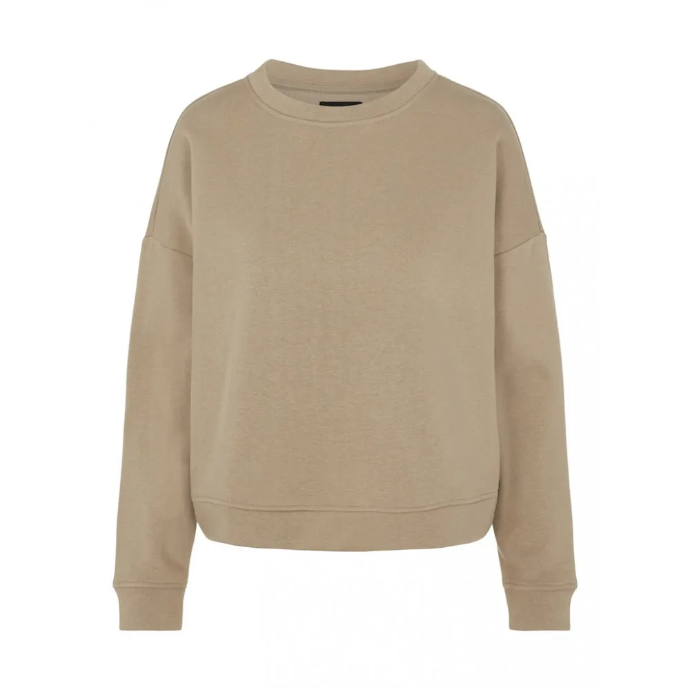 Pieces Sweat Chilli 17113432 col rond beige