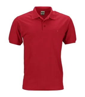 Polo homme poche poitrine - workwear - JN846 - rouge