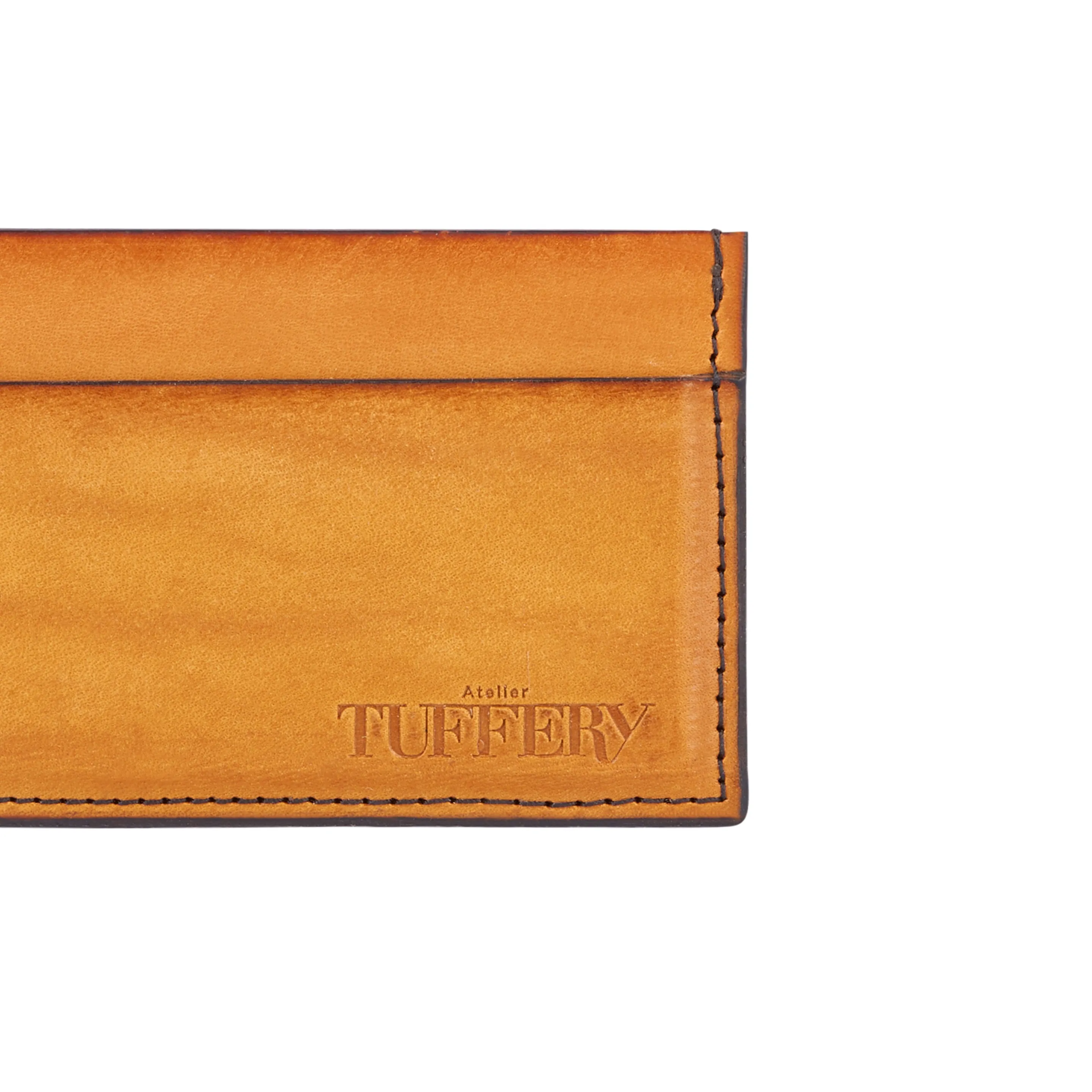 Porte-cartes en cuir Camel