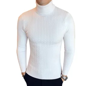 Pull Année 70 Blanc en Coton Vintage Homme