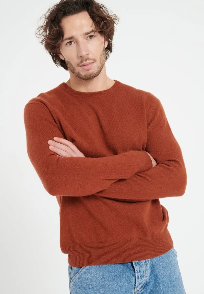 Pull col rond cachemire terracotta homme - LUKE 2