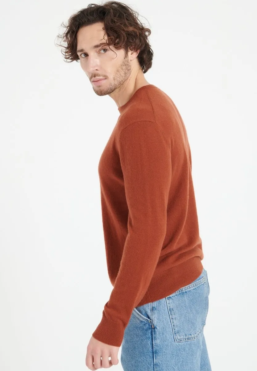 Pull col rond cachemire terracotta homme - LUKE 2