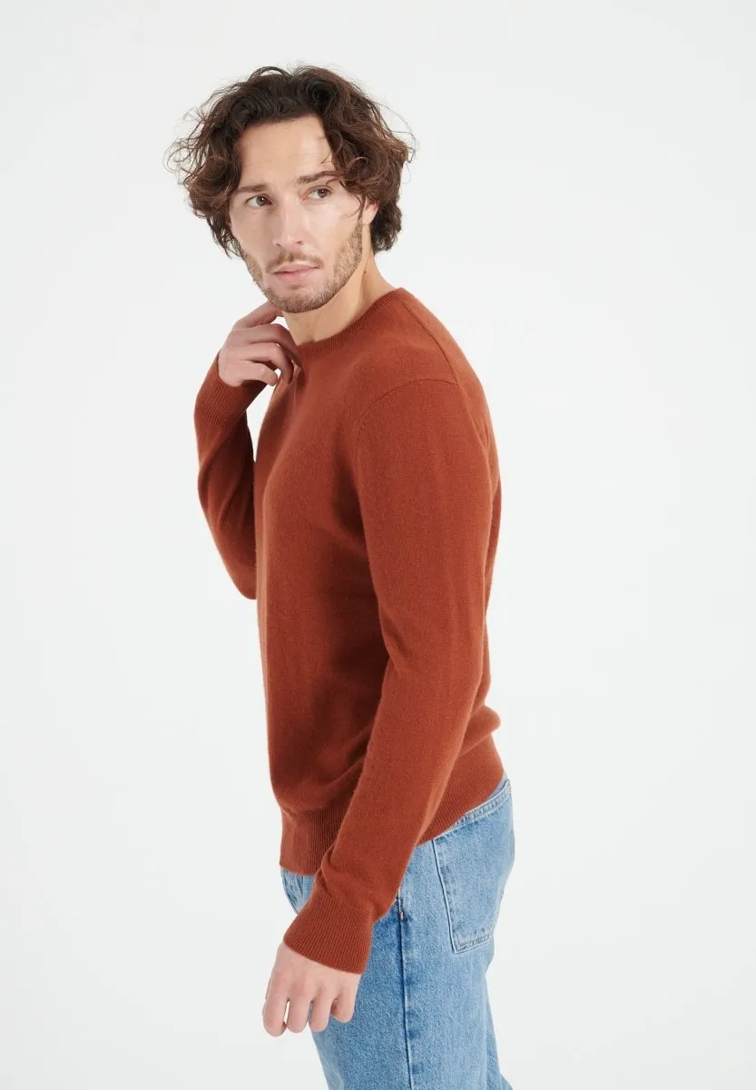 Pull col rond cachemire terracotta homme - LUKE 2