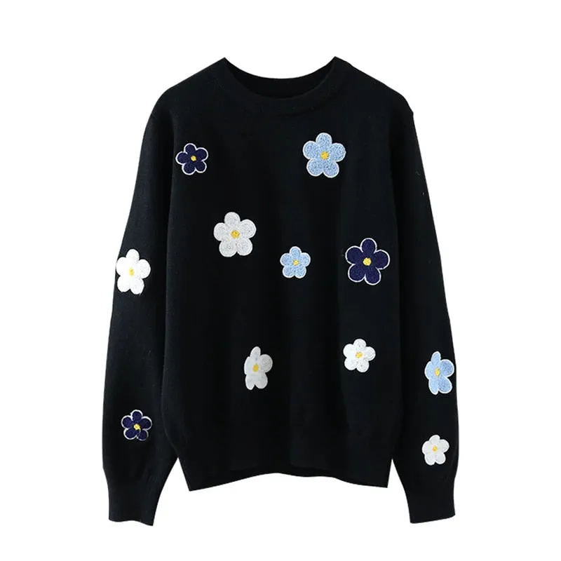 Pull Fleuri Vintage