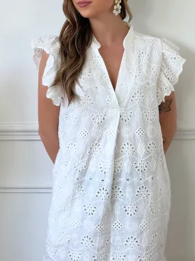 Robe blanche en broderie : Celma