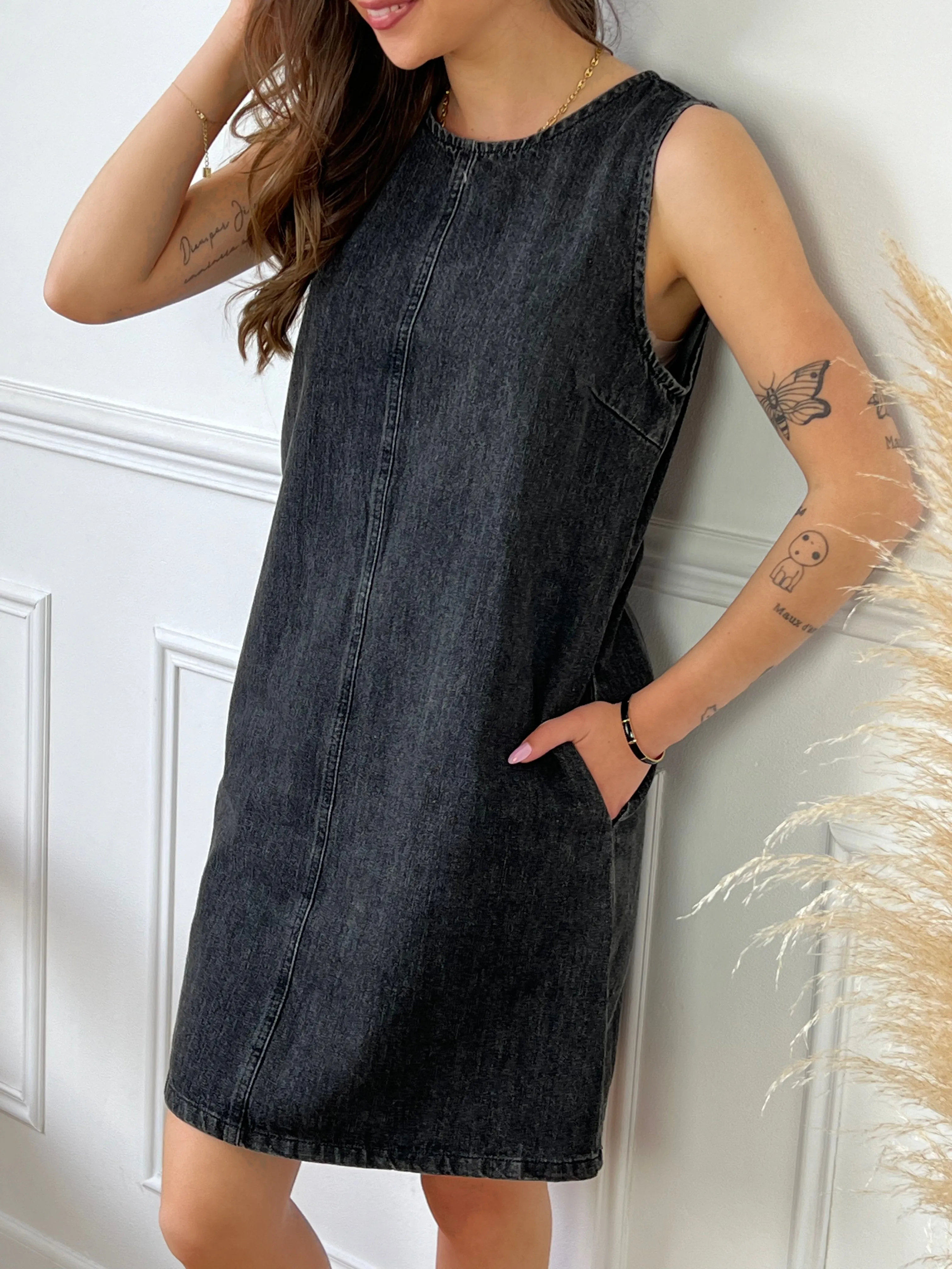 Robe courte en jean : Helga