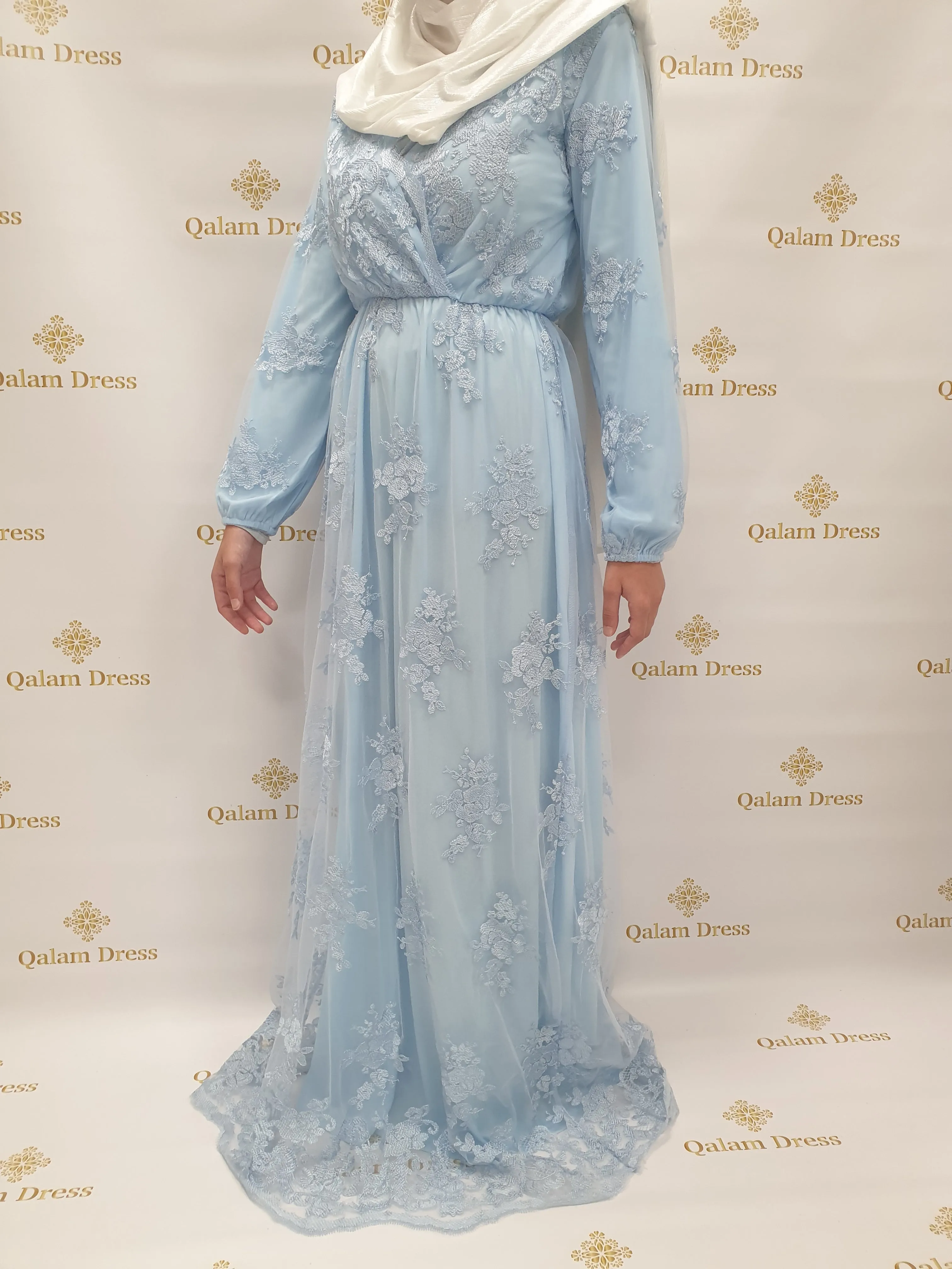 Robe De Soirée Dentelle Sarah  - Tendance Hijab