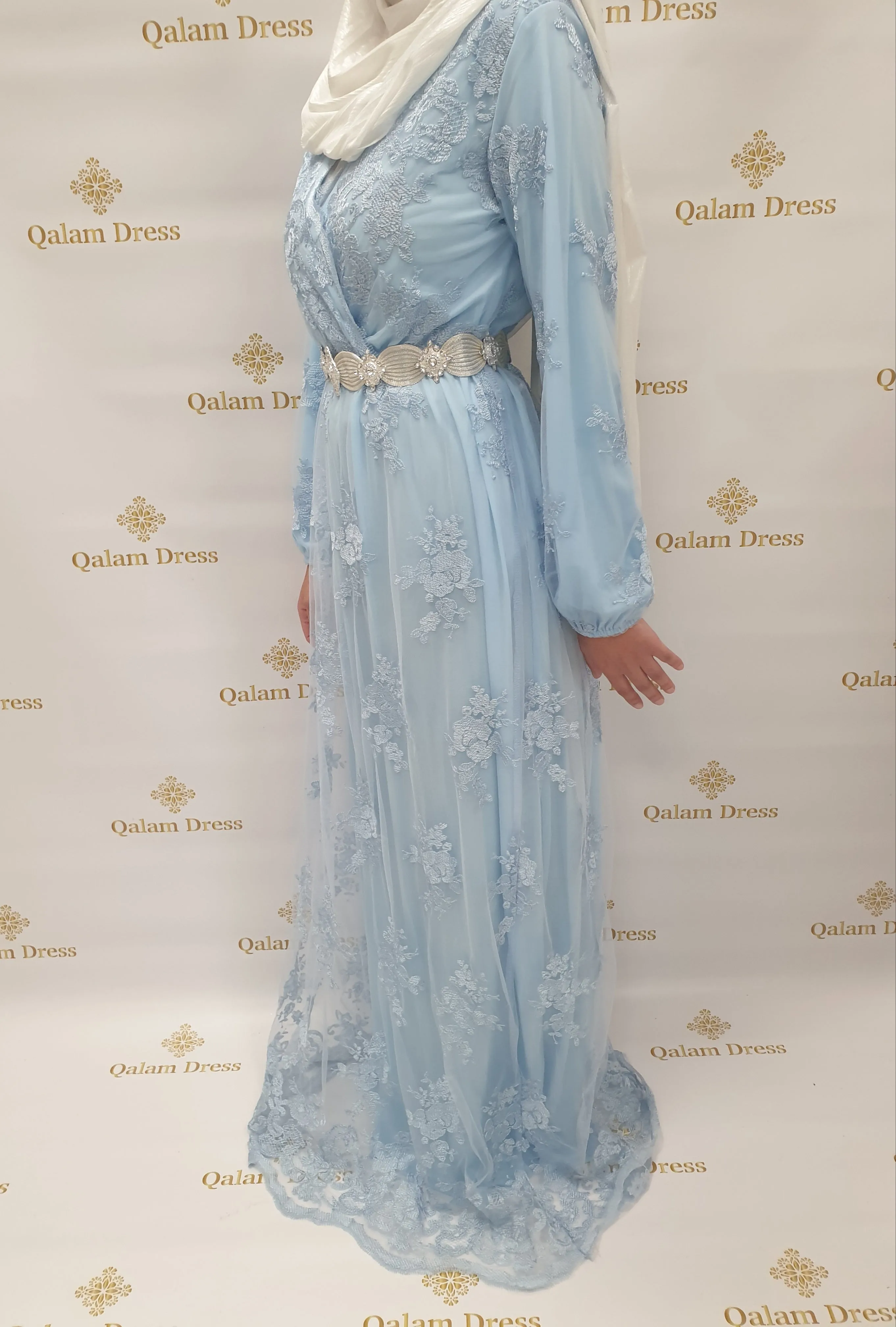 Robe De Soirée Dentelle Sarah  - Tendance Hijab