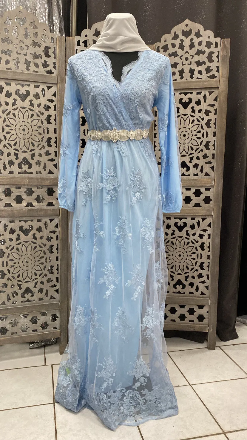 Robe De Soirée Dentelle Sarah  - Tendance Hijab