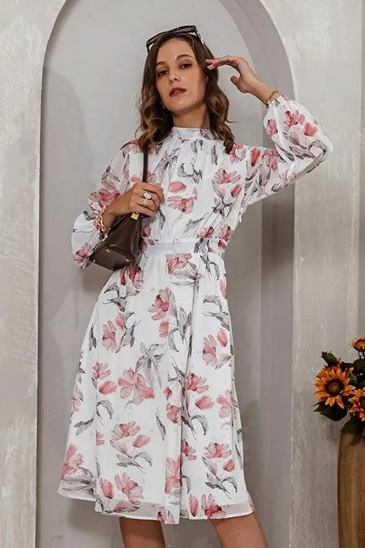 Robe Longue Bohème Col Haut