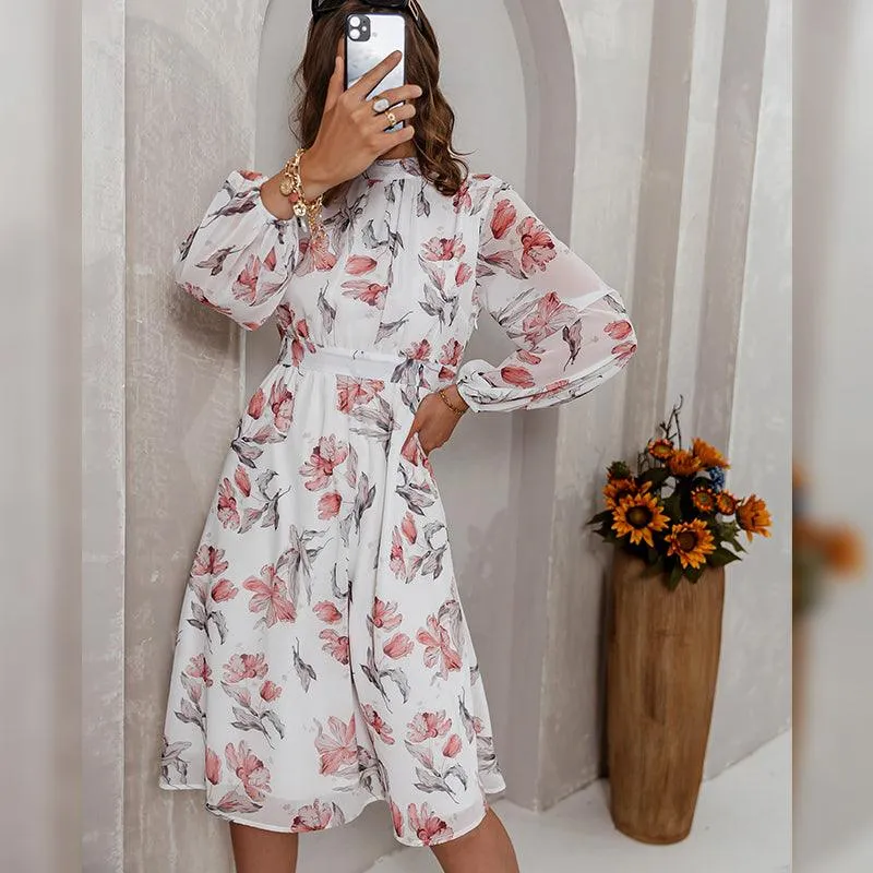 Robe Longue Bohème Col Haut