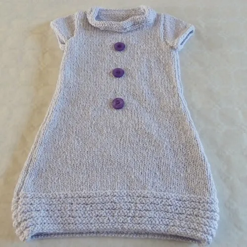 Robe manches courtes chiné violet 2 ans pour fille