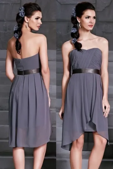 Robe soirée courte pour mariage à jupe irrégulière bustier cœur