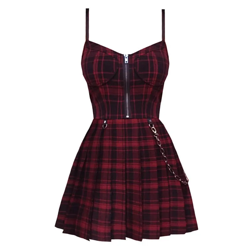 Robe Tartan Rouge Steampunk